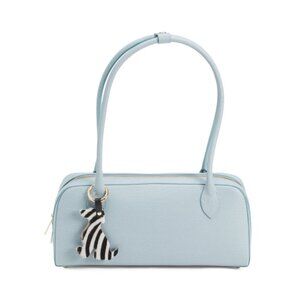 ISADORA Cielo Made In Italy Leather East West Satchel With Dog Charm